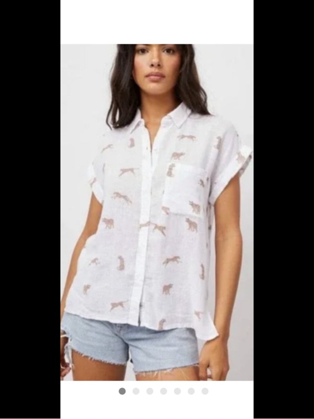 Rails Whitney Playful Cheetahs Linen Blend Buttondown.